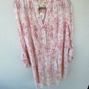 Floral rose gold top